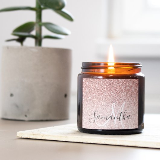 ピンクモダングリッタースパークルパーソナライズされたの名前 スクエアシール