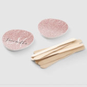 ピンクモダングリッタースパークルパーソナライズされたの名前 ハンドファン (組立なし)