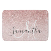 ピンクモダングリッタースパークルパーソナライズされたの名前 バスマット (正面)