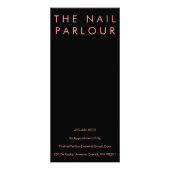 ピンクモダングリッタータイポグラフィサロンカード ラックカード (裏面)