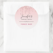 ピンクモダングリッタードリッファンシープキャンドル ラウンドシール (バッグ)