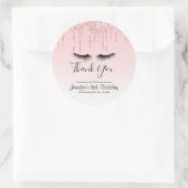 ピンクモダングリッタードリップ&まつげありがとう ラウンドシール (バッグ)