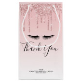 ピンクモダングリッタードリップ&まつげビジネス スモールペーパーバッグ (裏面)