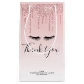 ピンクモダングリッタードリップ&まつげビジネス スモールペーパーバッグ (正面)