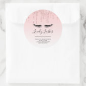 ピンクモダングリッタードリップ&まつげビジネス ラウンドシール (バッグ)