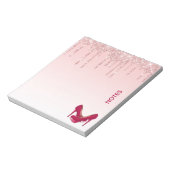 ピンクモダングリッタードリップ&ハイヒール ノートパッド (回転)