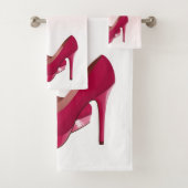 ピンクモダングリッタードリップ&ハイヒール バスタオルセット (インサイチュ)