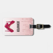ピンクモダングリッタードリップ&ハイヒール ラゲッジタグ (正面横)