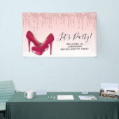 ピンクモダングリッタードリップ&ハイヒール 横断幕 (トレードショー)