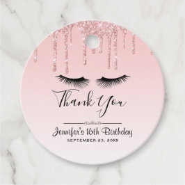 ピンクモダングリッタードリップ&ブラックまつげ フェイバータグ