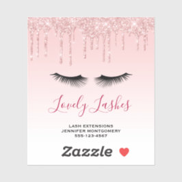 ピンクモダングリッタードリップ&ブラックアイドラッシュビズ シール