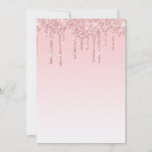 ピンクモダングリッターハイヒールバチェロレッテ 招待状 (裏面)