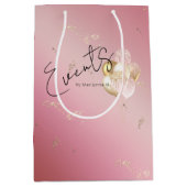 ピンクモダングリッターバルーンプロモーション抱き枕 ミディアムペーパーバッグ (正面)