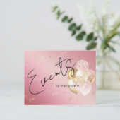 ピンクモダングリッターバルーン事業 ポストカード (スタンド正面)