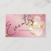 ピンクモダングリッターバルーン名刺 名刺 (正面)