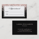 ピンクモダングリッターヘアネイルサロンアポイントメント 名刺 (正面/裏面)