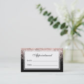 ピンクモダングリッターヘアネイルサロンアポイントメント 名刺 (スタンド正面)