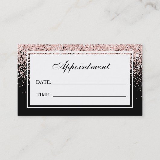 ピンクモダングリッターヘアネイルサロンアポイントメント 名刺 (正面)