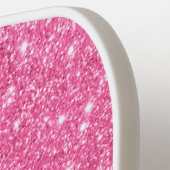 ピンクモダングリッターモノグラパーソナライズされたム名 ピックルボールラケット (左詳細)