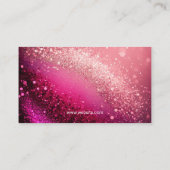 ピンクモダングリッター写真テンプレート保険募集人 名刺 (裏面)