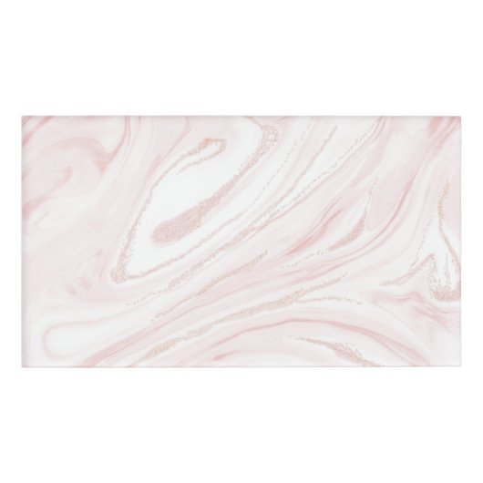 ピンクモダングリッター大理石 名札 (正面)