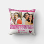 ピンクモダングリッター最高のBesties Friend クッション (正面)