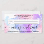 ピンクモダングリッター紫の水彩文字ギフト (裏面)