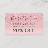 ピンクモダングリッター赤面グラデーションプロフェッショナル 紹介カード (正面)