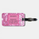 ピンクモダングリッター ラゲッジタグ (裏面横)