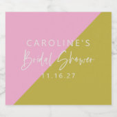 ピンクモダングリーンカラーブロックカスタムブライダルシャワー リキュールボトルラベル (シングルラベル)