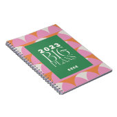 ピンクモダングリーン幾何学ビッグプランプランナー ノートブック (右側)