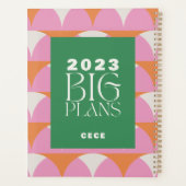 ピンクモダングリーン幾何学ビッグプラン プランナー手帳 (裏面)
