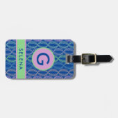 ピンクモダングリーン抽象芸術幾何学的ラゲッジタグ ラゲッジタグ (正面横)