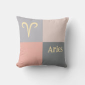 ピンクモダングレイの牡羊座 クッション (正面)