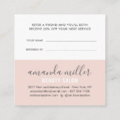 ピンクモダングレイは友人のスクリプト署名を参照する 紹介カード (裏面)