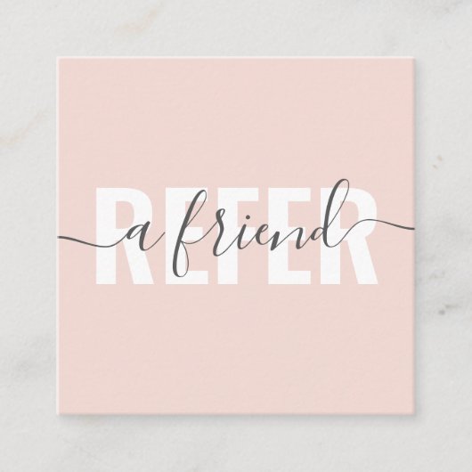 ピンクモダングレイは友人のスクリプト署名を参照する 紹介カード (正面)