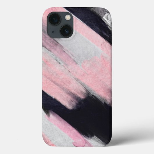 ピンクモダングレイブラック抽象芸術アート Case-Mate iPhoneケース (裏面)