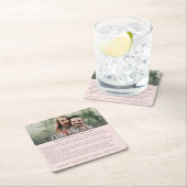 ピンクモダングレイ写真おもしろいファクト結婚ズ スクエアペーパーコースター (インサイチュ)