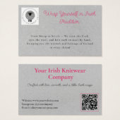 ピンクモダングレーQRコード (正面&裏面)