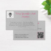 ピンクモダングレーQRコード (デスク)