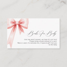 ピンクモダンコケット赤ちゃんシャワーブックリクエスト エンクロージャーカード