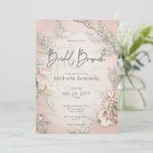 ピンクモダンサテン刺繍&グラムブライダルブランチ 招待状 (スタンド正面)
