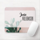 ピンクモダンサボテン マウスパッド (マウス)