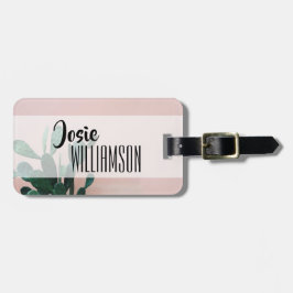 ピンクモダンサボテン ラゲッジタグ