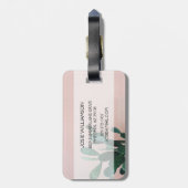 ピンクモダンサボテン ラゲッジタグ (裏面縦)