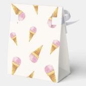 ピンクモダンサマースクープのアイスクリームベビーシャワー フェイバーボックス (裏面)