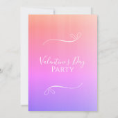 ピンクモダンサンセットバグラデーションレンティネスパーティー 招待状 (裏面)