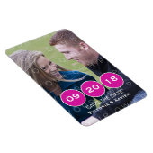 ピンクモダンサークル写真Save the Date Magnet マグネット (右側)