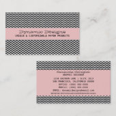 ピンクモダンシェブロン名刺 名刺 (正面/裏面)