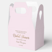 ピンクモダンシックブライダルシャワー金ゴールドスクリプトカスタム フェイバーボックス (オープン)